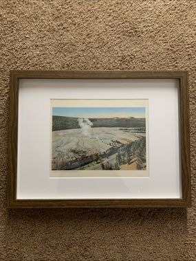 Framed Vintage Yellowstone National Park Grand Prismatic Print